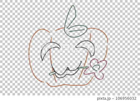 pumpkin with flowers in its mouth 106956032