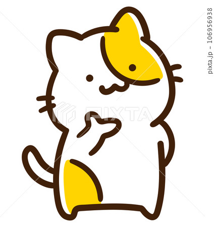 顎に手を当ててかわいいねこのキャラクターのデフォルメイラスト 顎に手を当ててかわいいねこのキャラクターのデフォルメイラスト 106956938