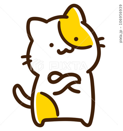 腕を組んで仁王立ちするかわいいねこのキャラクターのデフォルメイラスト 腕を組んで仁王立ちするかわいいねこのキャラクターのデフォルメイラスト 106956939