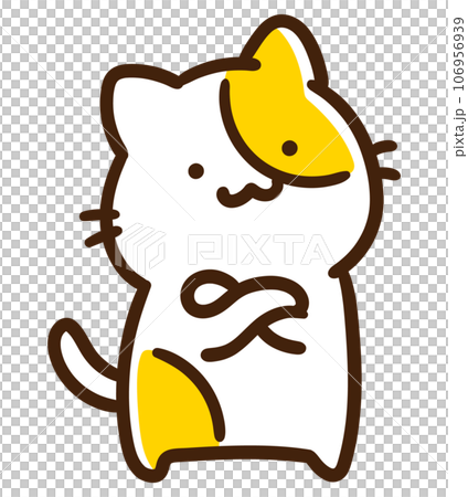 Cute icon deformed illustration set of like cat - Stock