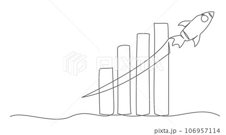 Startup One line drawing isolated on white background Startup One line drawing isolated on white background 106957114