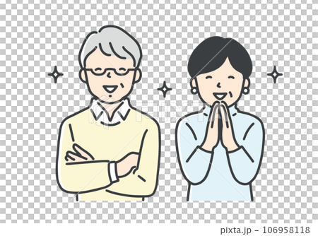 快樂的年長夫婦/上半身 快樂的年長夫婦/上半身 106958118