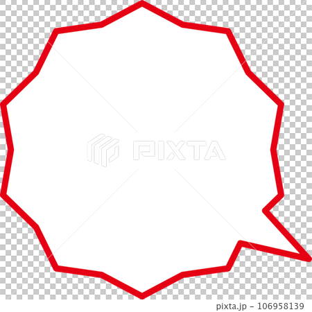 カクカクした吹き出し赤 カクカクした吹き出し赤 106958139