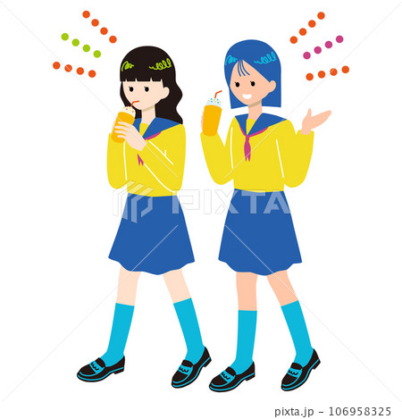 食べ歩き　女子学生たち 106958325