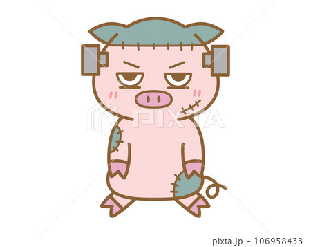 ハロウィン　フランケンに仮装するぶた 106958433