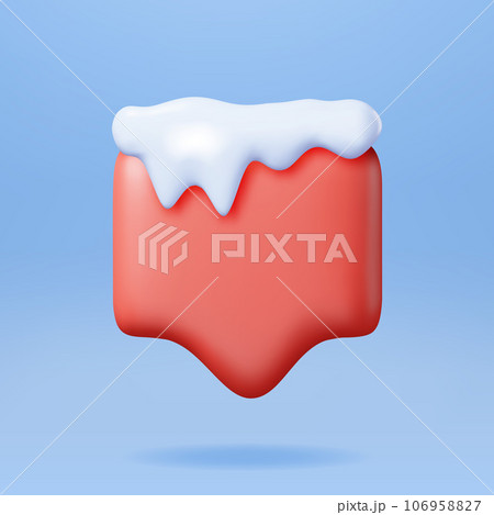 3D Christmas Speech Bubble with Snow 106958827