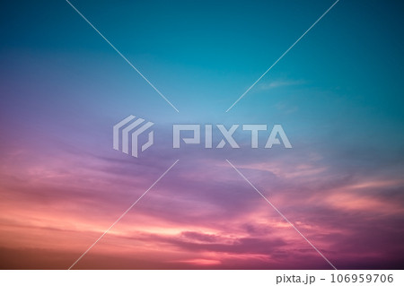 Colorful cloudy sky at sunset. Gradient color. Sky texture, abstract nature background 106959706