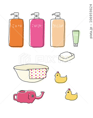 お風呂道具のイラストセット お風呂道具のイラストセット 106959824