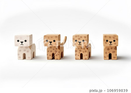 コルクでできた可愛いい動物たちのアイコン（ヒョウの3Dピクト） 106959839