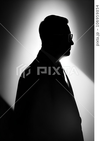 スーツ姿の人物の顔の見えないシルエット 106959854