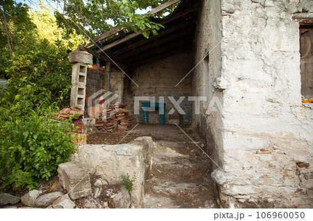Solid and nostalgic stone houses typical of the Old Datca region, Turkey Datca Mugla June 26 2023 Solid and nostalgic stone houses typical of the Old Datca region, Turkey Datca Mugla June 26 2023 106960050