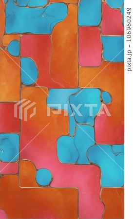 ステンドグラスをモチーフにしたカラフルな背景素材 106960249
