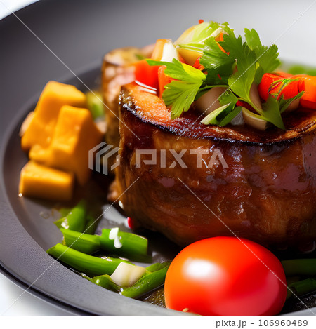 Beef Leg Slice with marrow tasty, steak Ossobuco alla Milanese with vegetable 106960489