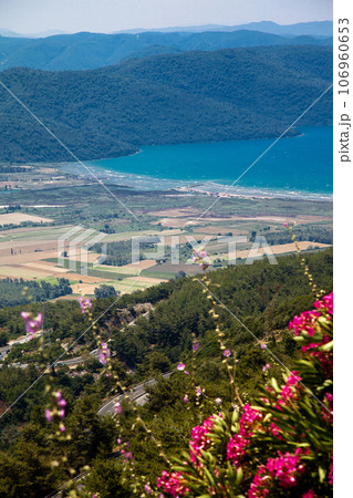 View from above of Gokova Bay, touristic area in Mugla province, Turkey, June 30 2023 106960653