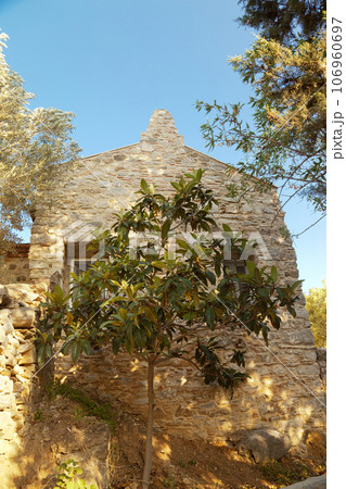 Solid and nostalgic stone houses typical of the Old Datca region, Turkey Datca Mugla June 26 2023 106960697