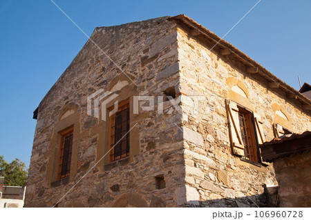 Solid and nostalgic stone houses typical of the Old Datca region, Turkey Datca Mugla June 26 2023 Solid and nostalgic stone houses typical of the Old Datca region, Turkey Datca Mugla June 26 2023 106960728