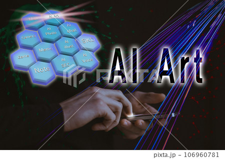 スマートフォンのAIアプリ操作 AI Artを選択 スマートフォンのAIアプリ操作 AI Artを選択 106960781