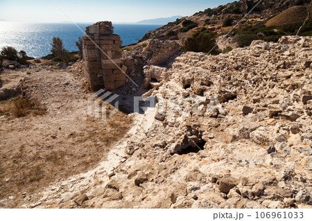 Theater ruins where music concerts are held in the ancient city of Knidos, one of the ancient cities of Anatolia. Theater ruins where music concerts are held in the ancient city of Knidos, one of the ancient cities of Anatolia. 106961033