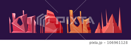 Stone Rock and Canyon Landscape Element Vector Set Stone Rock and Canyon Landscape Element Vector Set 106961128