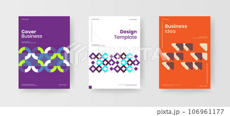 Cover Design template collection set for Company identity. Minimal brochure layout. Corporate Business report presentation. A4 geometric abstract shape page. vector illustration design bundle 106961177