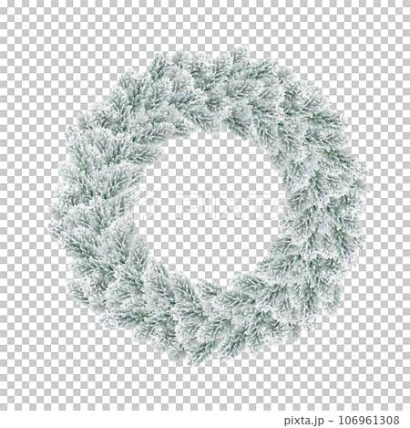 白いクリスマスリース イラスト リアル 106961308
