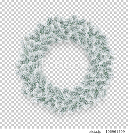 白いクリスマスリース イラスト リアル 106961309
