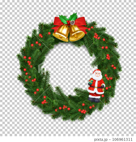 クリスマスリースのイラスト リアル クリスマスリースのイラスト リアル 106961311