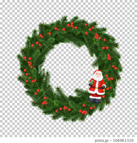 Christmas wreath illustration real 106961320