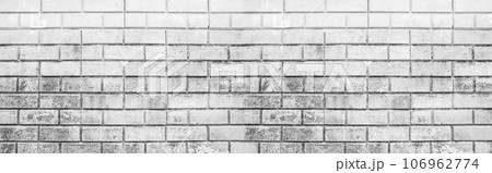 Horizontal design on black and white brick wall texture for background Horizontal design on black and white brick wall texture for background 106962774