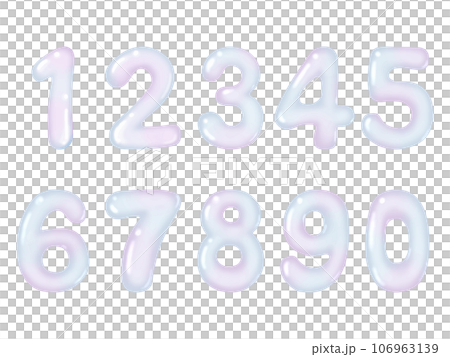 一組帶有彩色漸變的可愛數字 一組帶有彩色漸變的可愛數字 106963139