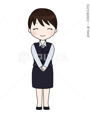 おじぎをする制服姿の女性（笑顔1） 106963291