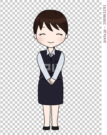 おじぎをする制服姿の女性（笑顔1） 106963291