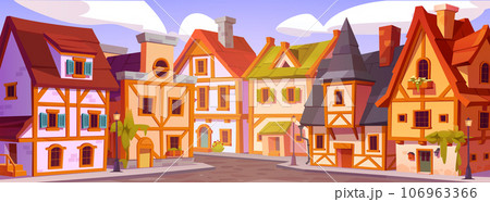 Germany town street. Old europe village vector 106963366