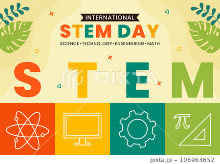 STEM Science, Technology, Engineering, Mathematics Education Social Media Illustration Flat Cartoon Background STEM Science, Technology, Engineering, Mathematics Education Social Media Illustration Flat Cartoon Background 106963652