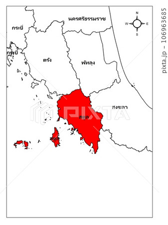Satun map province south Thailand asia 106963685