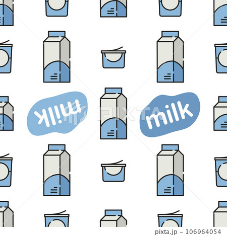 Cartoon icon milk box seamless pattern background 106964054