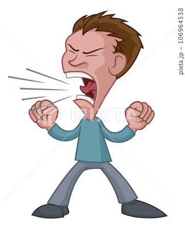 Angry Stressed Man or Bully Cartoon Shouting Angry Stressed Man or Bully Cartoon Shouting 106964538