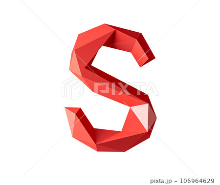 Letters made of low poly red material 106964629