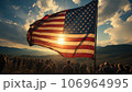 American Pride on Display, People Holding the National Flag on the 4th of July, USA Independence Day 106964995