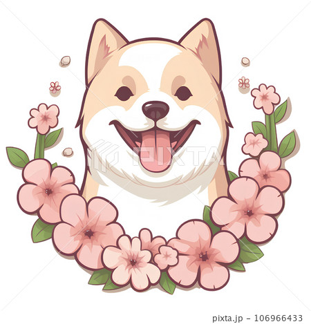 cat, design, mammal, graphic, cute, isolated, art, cartoon, nature, dog, animal, vintage, background, drawing, flower, illustration, domestic, pet, white,  sign, ornate, ornamental, floral, polynesian 106966433