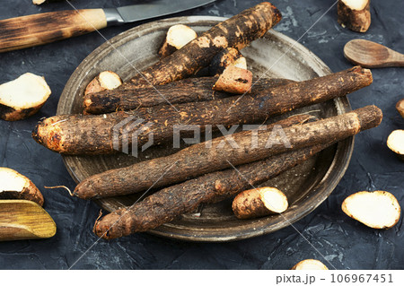 Raw salsify in herbal medicine, salsify roots. 106967451