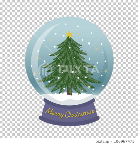 Christmas tree snow globe illustration 106967473