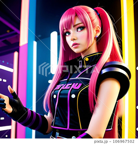 アニメ風　女の子　アイドル 106967502