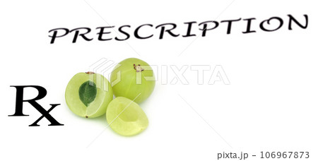 Amla fruits in a prescription Amla fruits in a prescription 106967873