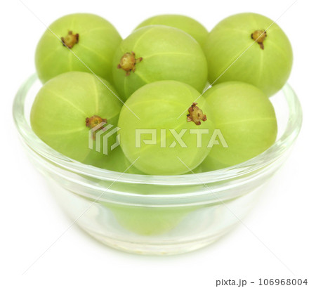 Amla fruits in a glass bowl 106968004