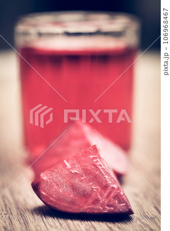 Fresh Beet with juice in glass Fresh Beet with juice in glass 106968467