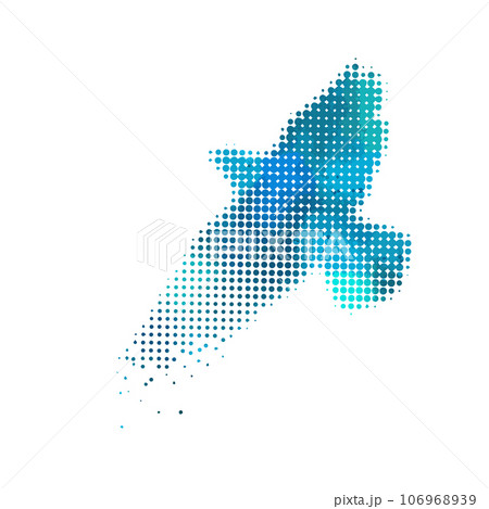 Abstract blue bird made of blue dots. Vector illustration 106968939