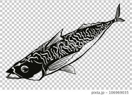 鯖魚簡單剪紙 106969035