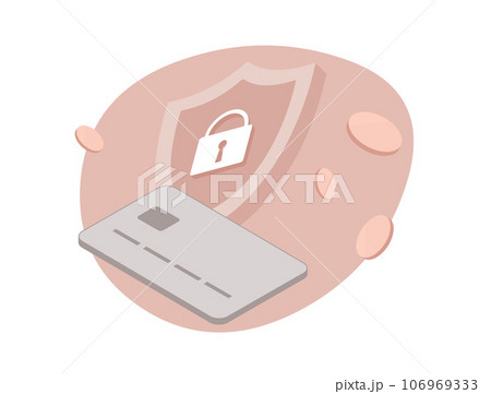 Secure Credit Card Transactions Online. Safe online transactions concept with shield icon. Protect debit card payment vector isometric illustration isolated on white background with icons 106969333