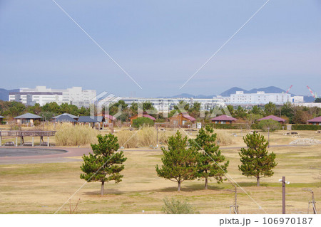 徳島県松茂町 月見ヶ丘海浜公園と徳島阿波おどり空港 徳島県松茂町 月見ヶ丘海浜公園と徳島阿波おどり空港 106970187